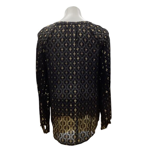 Diane Von Furstenberg Women’s Top Size S Silk Blend Long Sleeves See Through - Picture 3 of 4